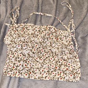 Floral side boob action crop top
